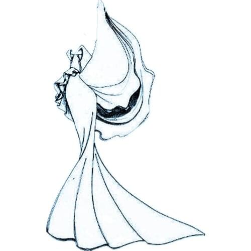 PANFELOU Gorgeous wedding dress Scrapbooking DIY Embossing Valentines Day card paper dies cutting die Metal