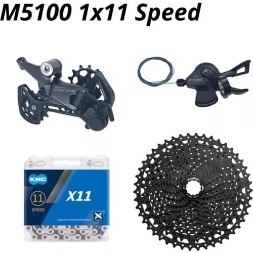 Shimano Deore M5100 1x11 Speed derailleurs Groupset 11 speed right shift lever RD KMC X11 CN Chain CS SunRace cassette 51T set