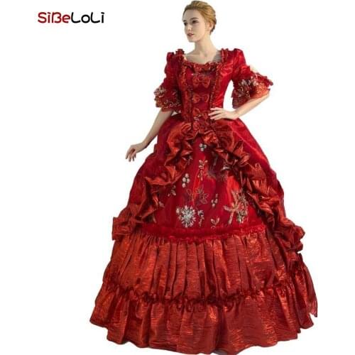 Victorian Dress 18th Century Red Costume Fashion Clothing Fashion Party Dress Ball Gown