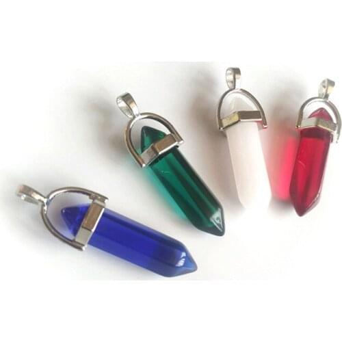 3 Pcs Natural Stone Gem Hexagonal Reiki Crystal Quartz Charms For DIY Jewelry Making Pendulum Pendants Necklace Parts Wholesale