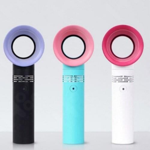 Portable Bladeless Fan USB Rechargeable Cooler With 3 Fan Speed Level LED Indicator Mini Air Conditioning Fan