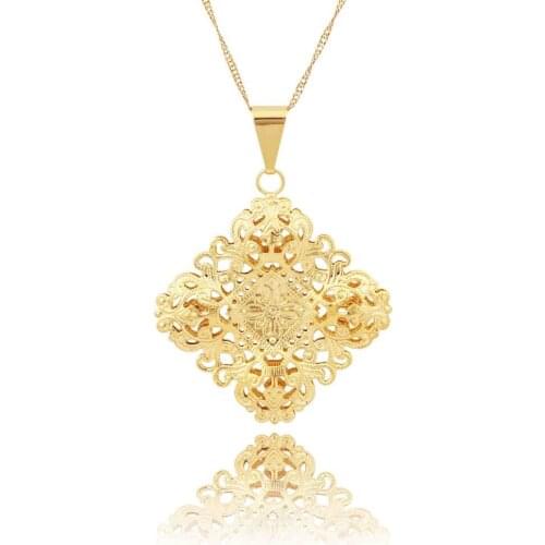 Vintage Womens Flower Choker Statement Necklace Collar Chain Pendant gold color pendant Necklaces Jewelry