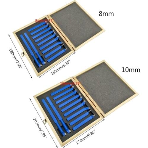 11 Pcs Metal Carbide Welding Cutter 8mm 10mm Brazed Tipped Tool Bit Cutting Kit