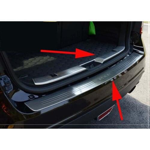 Door Bumper Inner And Outer Protector Sill Plate Cover Trim Steel For 2009-2014 Ford Edge Car Exterior Decoration Style 2PCS