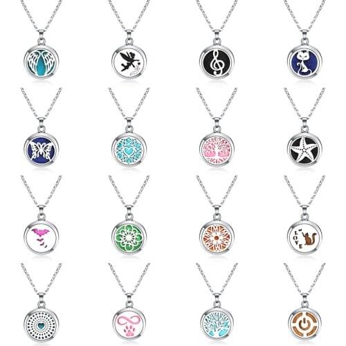 2019 High Quality 28MM Essential Oil Diffuser Box Necklace 316L Stainless Steel Magnetic Life Tree Fashion Wild Jewelry Pendant