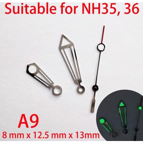A9 suitable for NH35 watch pointers, watch accessories hand green/blue super luminous watch custom accessories NH36