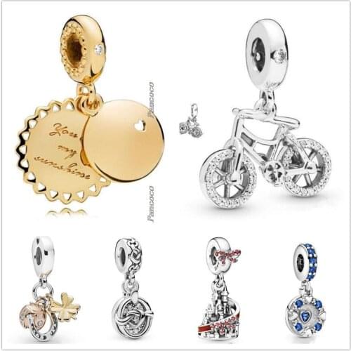 Original 925 Sterling Silver Shine You Are My Sunshine Pendant Charm Beads Fit Pandora Bracelet & Necklace Jewelry