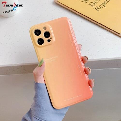 Tobebest English Letters Gradient Phone Cases for iPhone 12 Pro Max 11 pro max X XS XR 7 8 Plus 12mini Soft IMD Cover