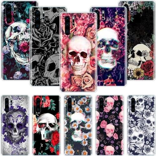 Floral Sugar Skull Flower Phone Case For Huawei Honor 10 9 20 9X 8A 8X 8S 7A 7X Lite Pro 10i 20i Y5 Y6 Y7 Y9 2019 Cover Coque