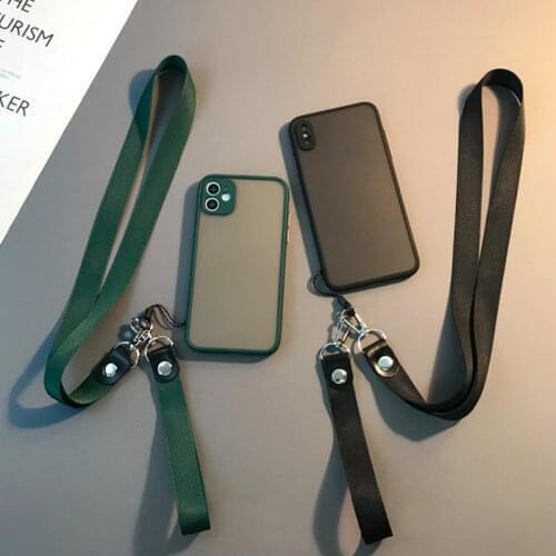 Lanyard Transparent Matte Frame Case For Xiaomi Redmi Note9S 8 7 9A 9C 8A 8 Pro K20 Mi 9T 10 Pro Lite Silicone Back Cover