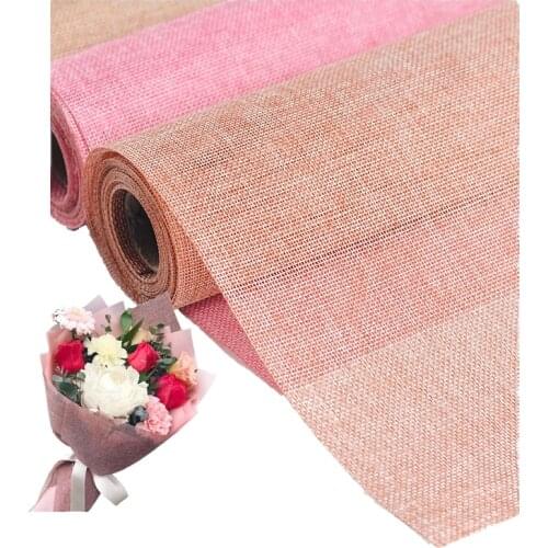 Korean Style Colored Linen Flower Wrapping Paper Linen-like Filing Paper Floral Bouquet Gift Packaging Supplies