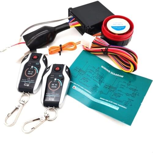 2 Way Motorcycle Alarm Security System Remote Engine Start