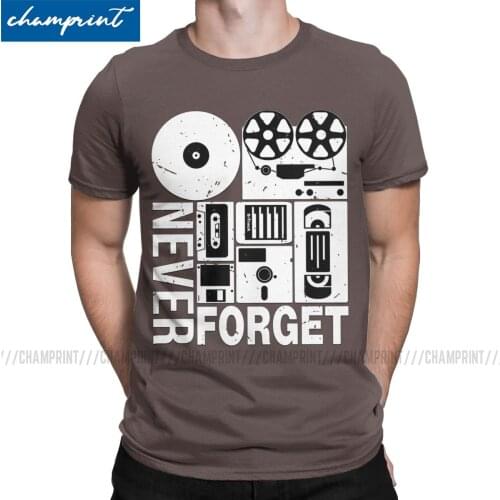 Never Forget Cassette Tape Disk Floppy Mens T Shirts Retro Nerd Oldshcool Gaming Funny Tee Shirt Round Collar T-Shirt Plus Size