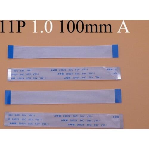 2pcs New FFC FPC flat flexible forward Length 100mm cable 1.0mm Width 12mm pitch 11 pin 11pin 11p Ribbon Flex Cable