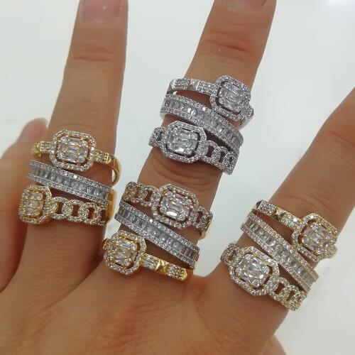 GODKI 2021Trendy Multicolor Big Bold Statement Ring for Women Cubic Zircon Finger Rings Beads Charm Ring Bohemian Beach Jewelry