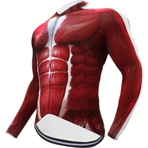 Red Muscle Giant cycling jersey bike shirts jersey printing Cycling Clothes Mens Jersey