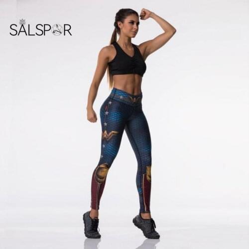 SALSPR Printed Leggings Sexy Women Sports Legging High Waist Breathable Slim Fit Pants Gym Fitness Sportswear Free Shipping