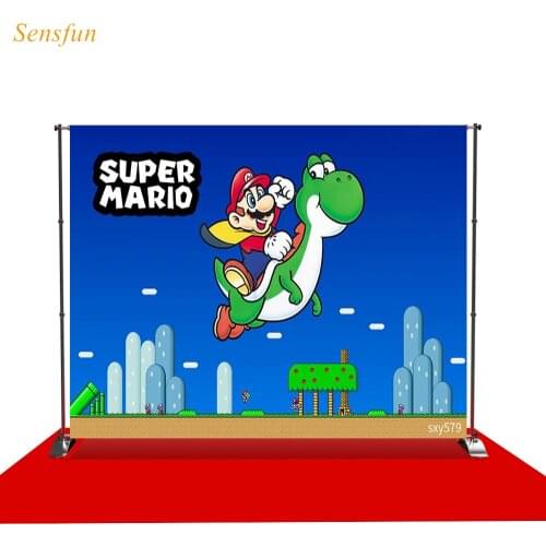 LEVOO photography backdrop super mario game childhood popular backdrop photocall photobooth studio shoot fabric