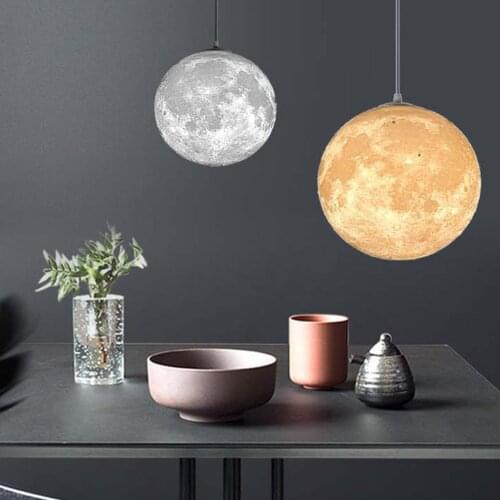 3D Printing Moon Lamp The Moon Droplight The Nordic Contracted Balcony Childrens Room Chandelier Bedroom Planet Orb Chandelier