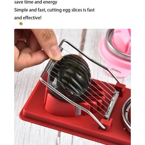 Multifunctional stainless steel egg cutter egg cutter knife flower mold lunch meat cutter kitchen utensils egg holder baking