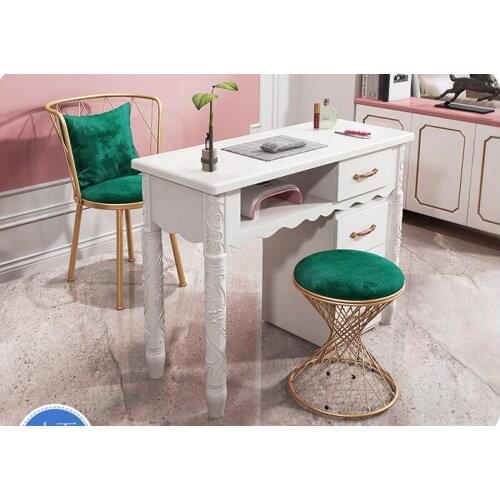 New nail table and chair set single and double three-person nail shop European modern minimalist net red nail stand display