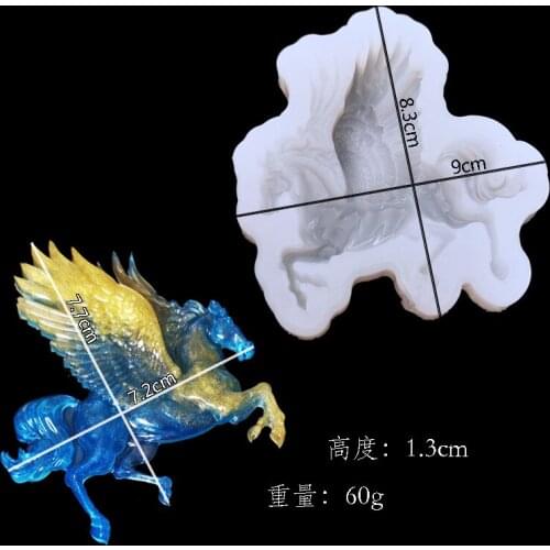 New 1PCS Winged Horse Charms Pendant Craft DIY UV Resin Liquid Silicone Molds for Earring Necklace Decorations Making Jewelry