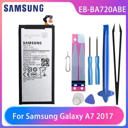 Original Samsung Galaxy A7 2017 A720 SM-A720 A720F SM-A720S A720F/DS Phone Battery EB-BA720ABE 3600mAh Free Tools AKKU