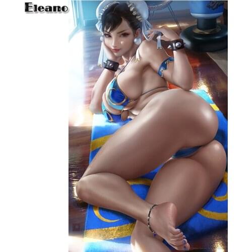 Print canvas video games Street Fighter Chunli sexy girl art poster 40x60 50x70 60x90 custom living room bedroom hanging picture