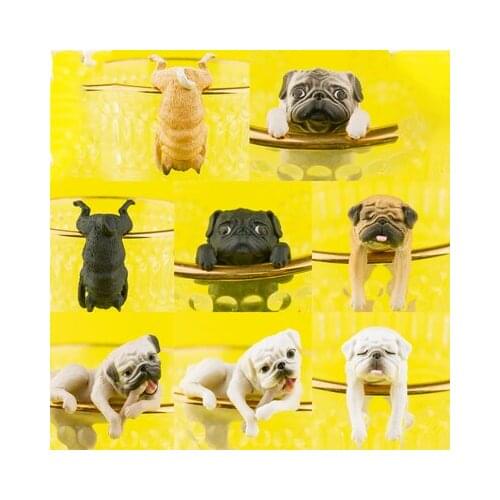 Pvc figure cup toy pug dog cup toy toy 8pcs/set