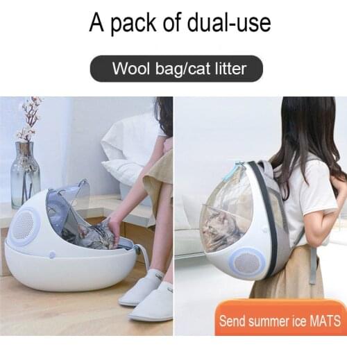 Space Capsule Cat Nest Backpack All Seasons Pet Bag Closed Cat House Removable Washable Multi-Function One Bag for Two Purposes