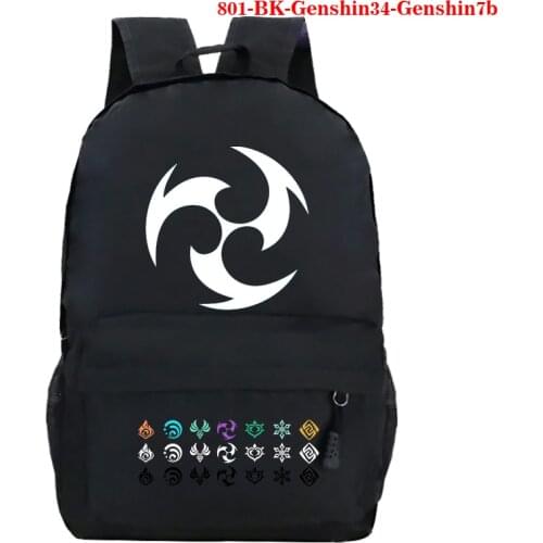 Game Genshin Impact Print Backpack School Bags for Teenage Boys Fashion Backpack Men Children Bookbags Harajuku Bag Pack Mochila