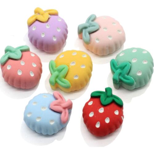 Resin Sweet Strawberry Candy Flatback Resin Cabochons Embellishments For Scrapbooking Kawaii DIY Accessories