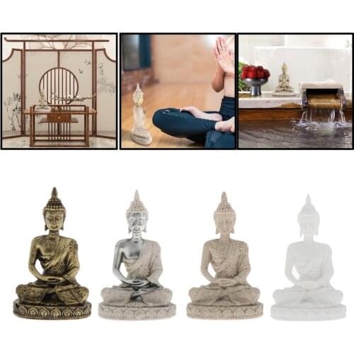 Thai Buddha Statue Figurine Meditating Meditation Sandstone Home Decoration