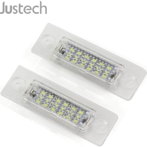 Justech 2 Pcs LED License Number Plate Light Lamp For VW Touran Golf Passat Jetta Caddy Canbus Error Free 12V White Light