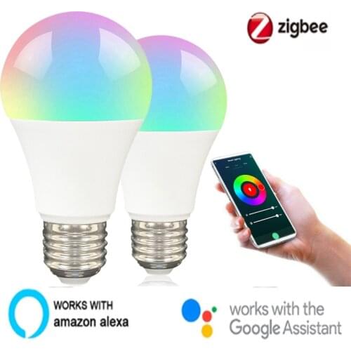 Tuya Zigbee 3.0 Smart E27 LED Light Bulb Lamp RGB+W+C Dimmable Work With Smart Life Alexa Google Home Assistant Automation
