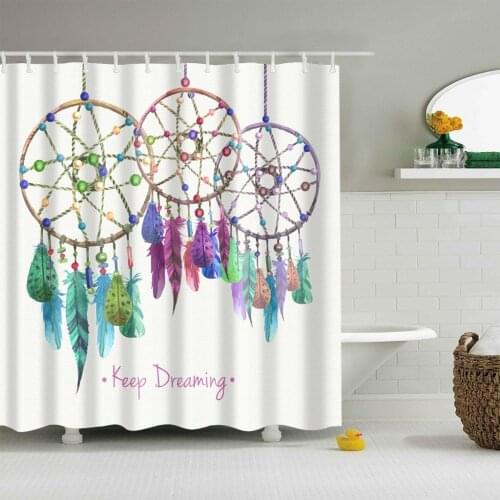 High Quality Bathroom Shower Curtain Polyester Bathroom Curtain Multi-size Dream Catcher Printing Shower Curtain