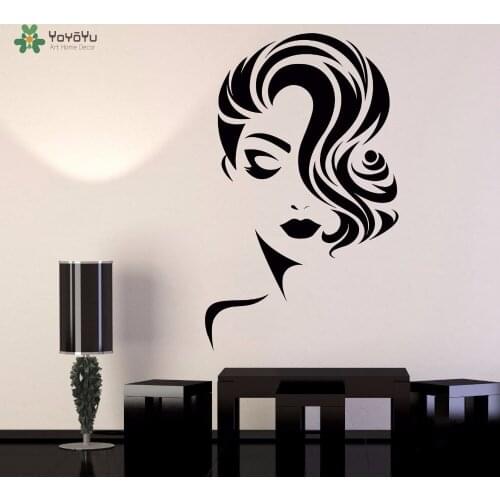 YOYOYU Wall Decal Girls Beauty Salon Wall Stickers Haircut Fashion Vinyl Wallpaper Barbershop Art Mural Removable Decor DIYSY885