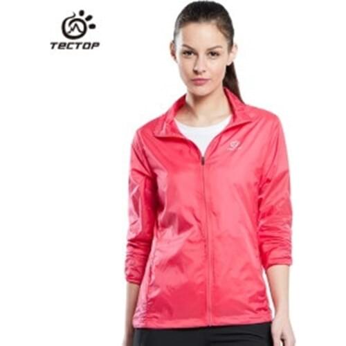 Tectop womens Sun protection jacket Quick drying Breathable waterproof Hooded coat male thin Solid color zipper Anti-UV outwear