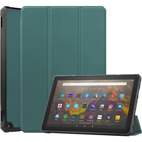 PU Leather Hard Case For Kindle Fire HD 10 2021 Multi-Angle Stand Protective Tablet Cover For Fire HD 10 Plus 2017 2019