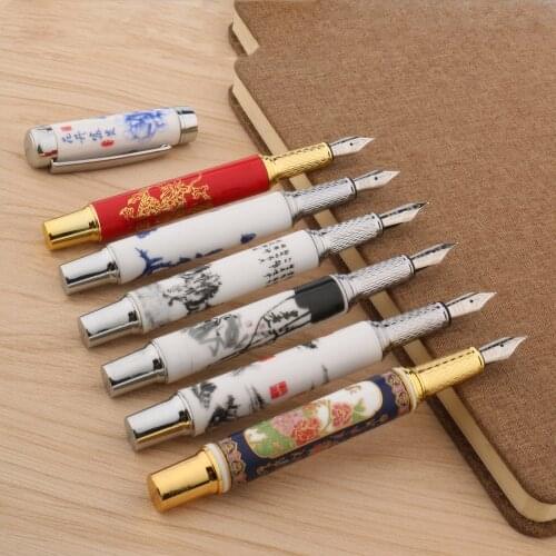 1Pcs High Quality Fountain Pen Chinese Porcelain Painting Medium Nib For Business Office School Supplies Writing