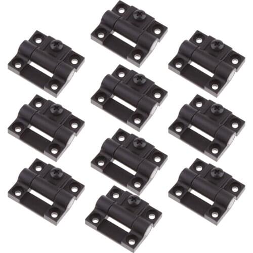 10-Pack Adjustable Torque Position Control Hinge with Holes, for Southco E6-10-301-20 Series, Black