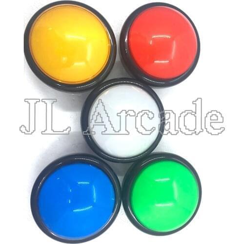 100mm Big Round Push Button LED Illuminated with Microswitch for DIY Arcade Game Machine Parts 5/12V Large Dome Light Switch