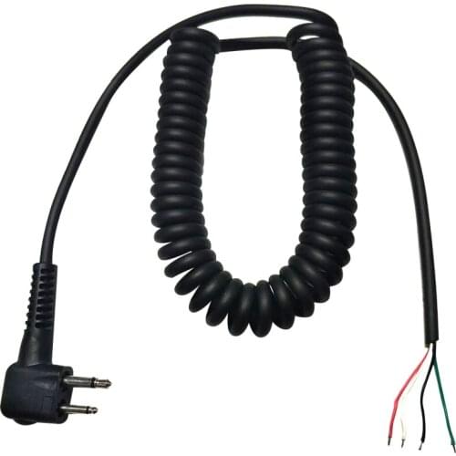 2pin 4 Wire Speaker MIC Cable Spring line For Motorola GP2000,GP2100,GP300,GP308,GP68,GP88,GP88S CP88,CP100,CP150, PMMN4013A