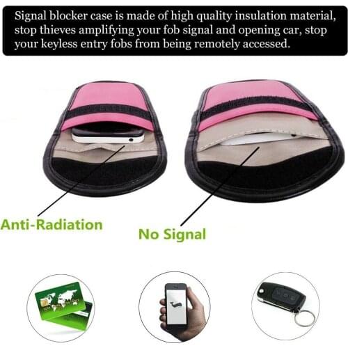 2x Car Key Signal Blocker Case Faraday Cage Keyless RFID Blocking Bag Car Key Signal Blocker Pouches For Ford BMW Benz