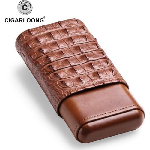 2019New arrival travel leather cigar case portable humidor box 3holdsCF-0412