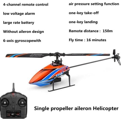 2021 New 2.4G RC Helicopter 4CH Low Voltage Alarm Without Aileron Design One-Key Take-Off 16 Mins Fight RC Glider Toys Model