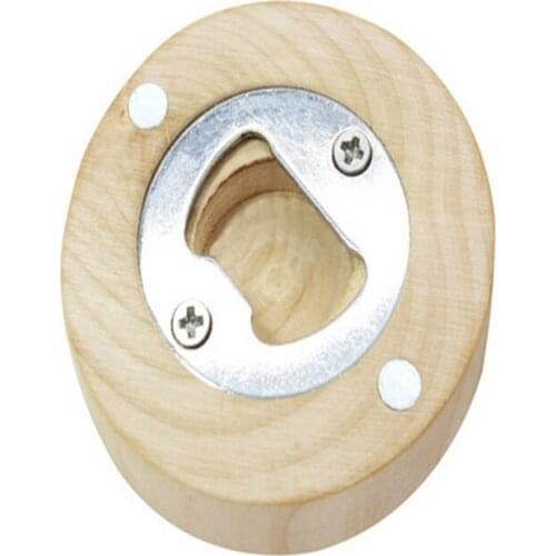 500pcs/lot Wooden Refrigerator bottle opener Wood Cup Mat Fridge Magnet Decorated beer Opener kitchen tools Can customize logo