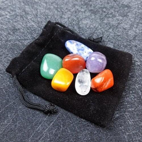 7pcs/Set Reiki Natural Stone Tumbled stone Irregular Polishing Rock Quartz Yoga Energy Bead For Chakra Healing Decoration