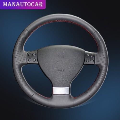 Car Braid On The Steering Wheel Cover for Volkswagen Golf 5 Mk5 VW Passat B6 Jetta 5 Mk5 Tiguan 2007-2011 Auto Leather Cover