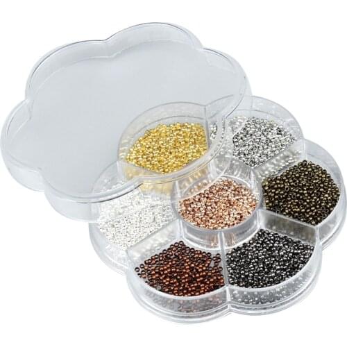 2800pcs/box Mixed 2mm Round Copper End Beads Crimp Beads Stopper For Bracelet Necklace Locator DIY Jewelry Making